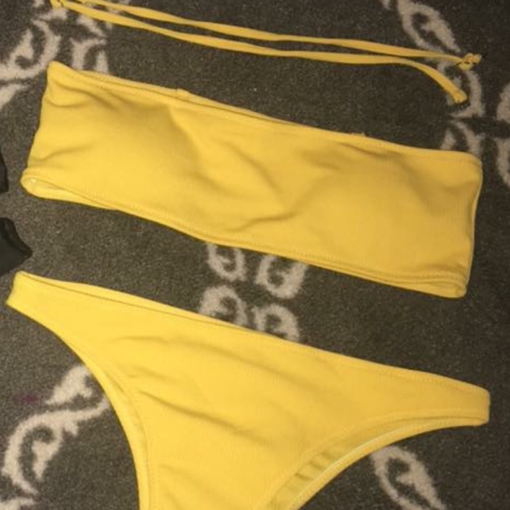 yellow swimsuit